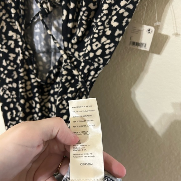 NWT Free People Marsaille Cut Out Mini Dress Black Combo Size Large Wrap Strings - Picture 10 of 11